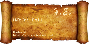 Hári Emil névjegykártya
